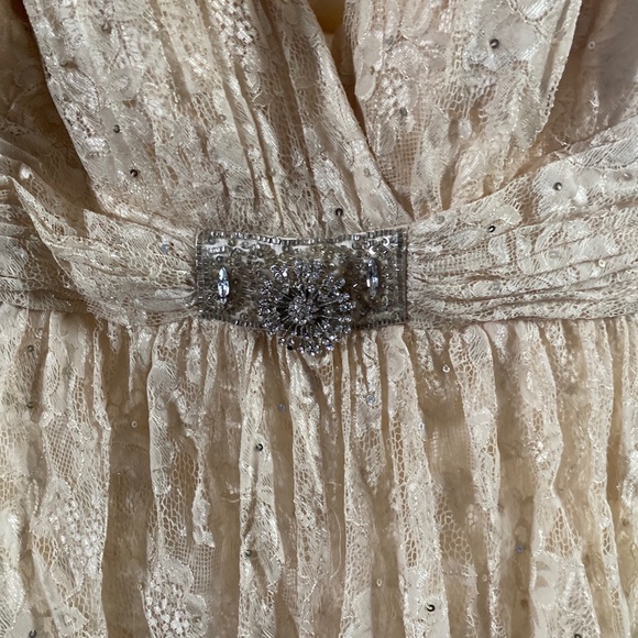 Robe De Soirée Marc Bouwer En Soie Champagne Dorée - Taille Standard, Neuve Avec étiquettes
